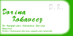 dorina kokavecz business card